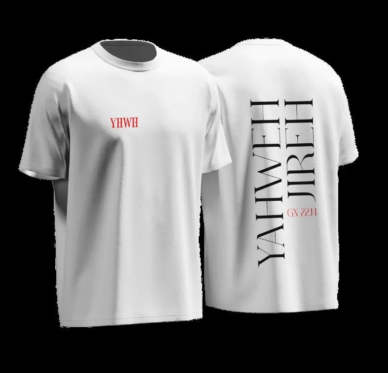 Camisa YHWH de Emaús: vista frontal y posterior